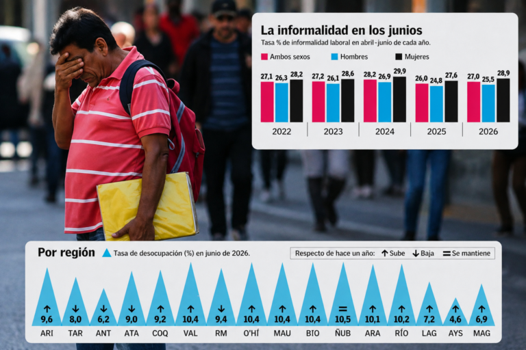 Desempleo llega a 9,4% y la informalidad concentra la mayor parte de los nuevos empleos